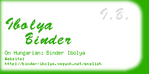 ibolya binder business card